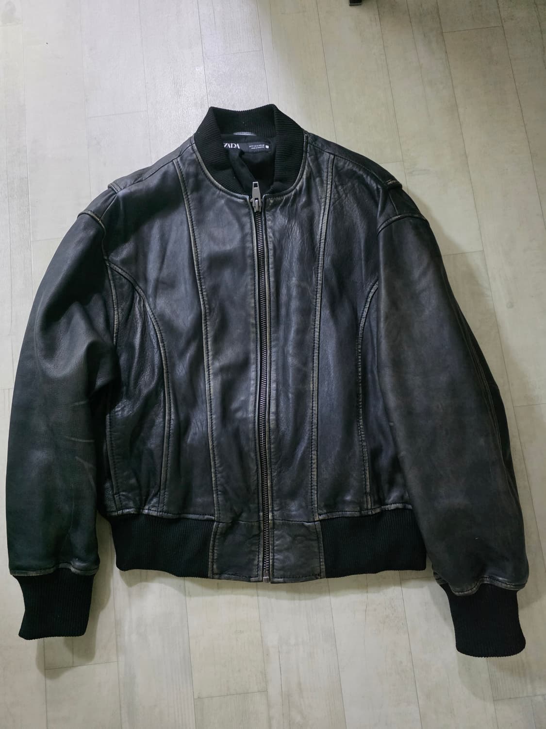 자라 빈티지 램스킨 리얼 레더 자켓 S 상품이미지3