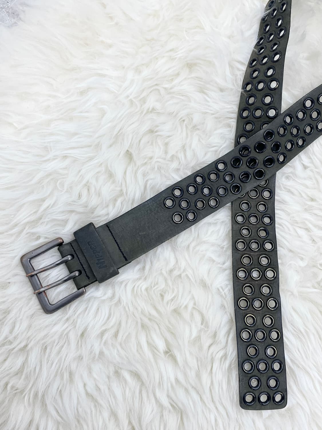 리얼레더 그런지 펀칭 버클 벨트 상품이미지7