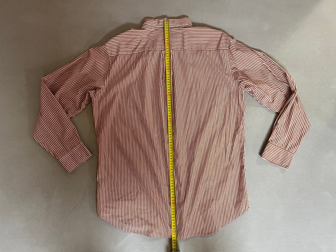 무료배송 1회 착용 - 유니클로 스트라이프 긴팔셔츠(오렌지) XL 상품이미지6