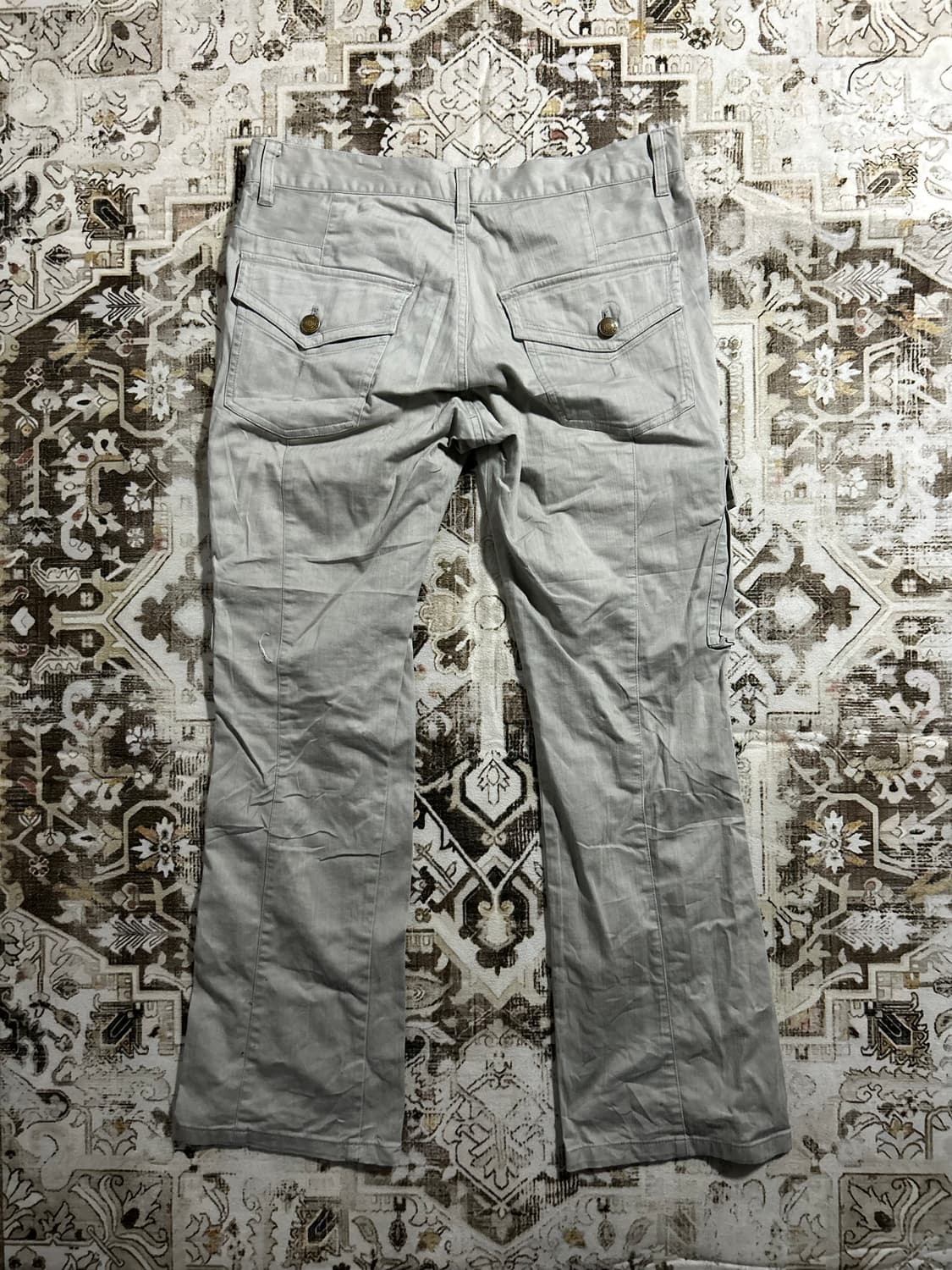 y2k beige grey cargo zipper pants 상품이미지5