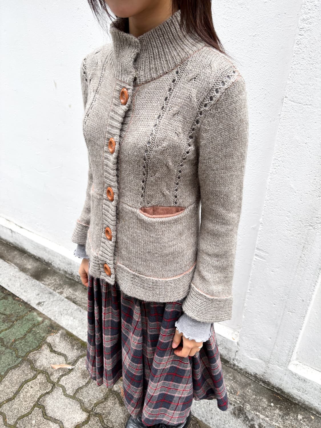 빈티지 울&알파카 버튼 가디건 상품이미지5