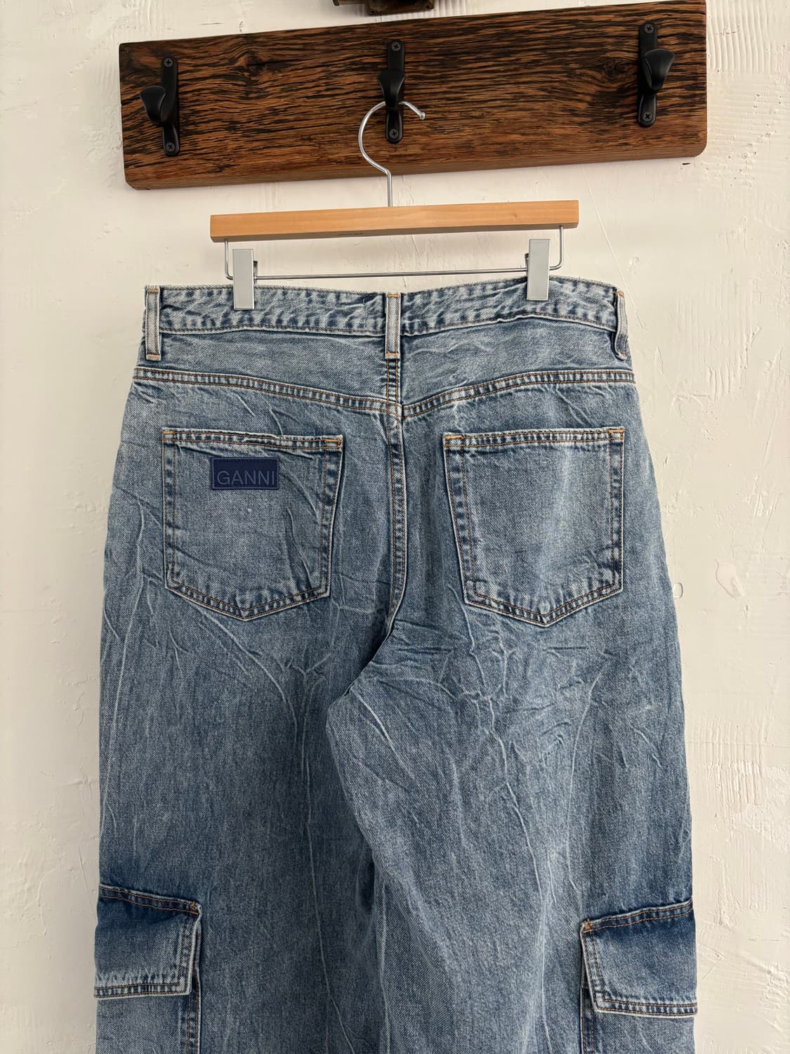 Ganni 가니 카고 데님 워싱 팬츠 상품이미지5
