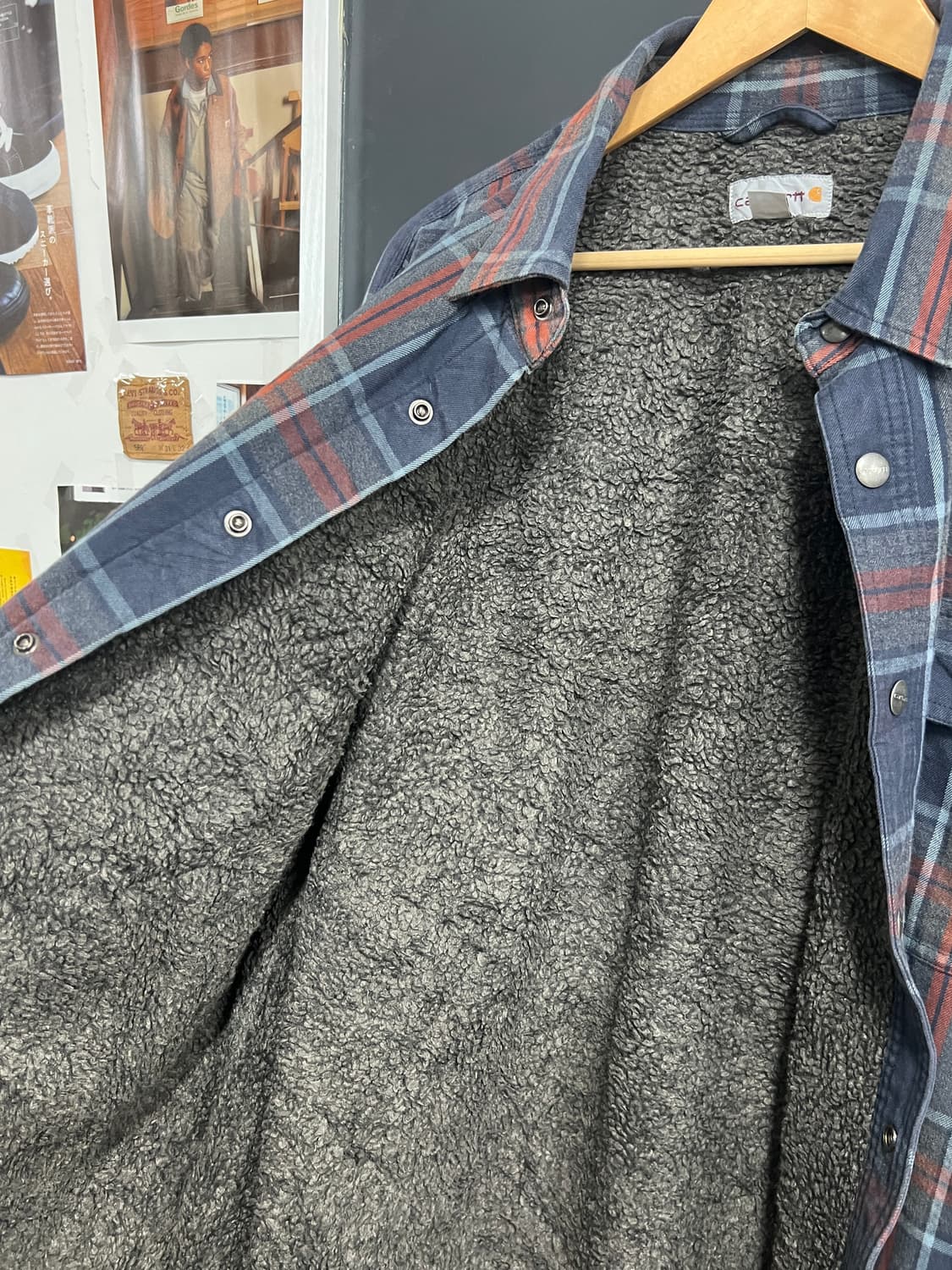 Carhartt 칼하트 허바드 셰르파 플란넬 셔츠 자켓 상품이미지5