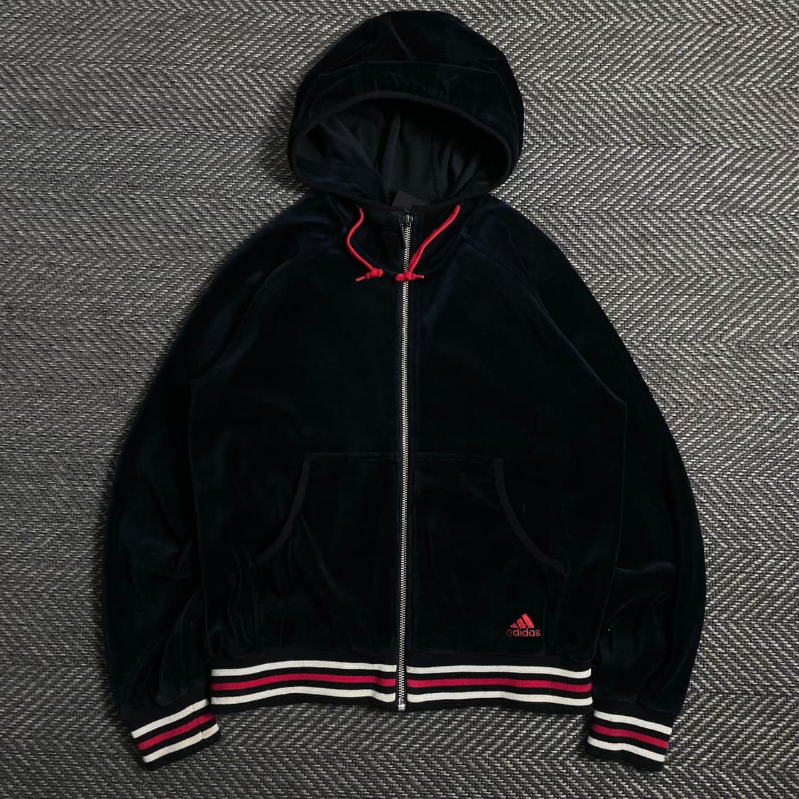00s 아디다스 y2k 빈티지 벨벳 후드 트랙탑o 4352 상품이미지1