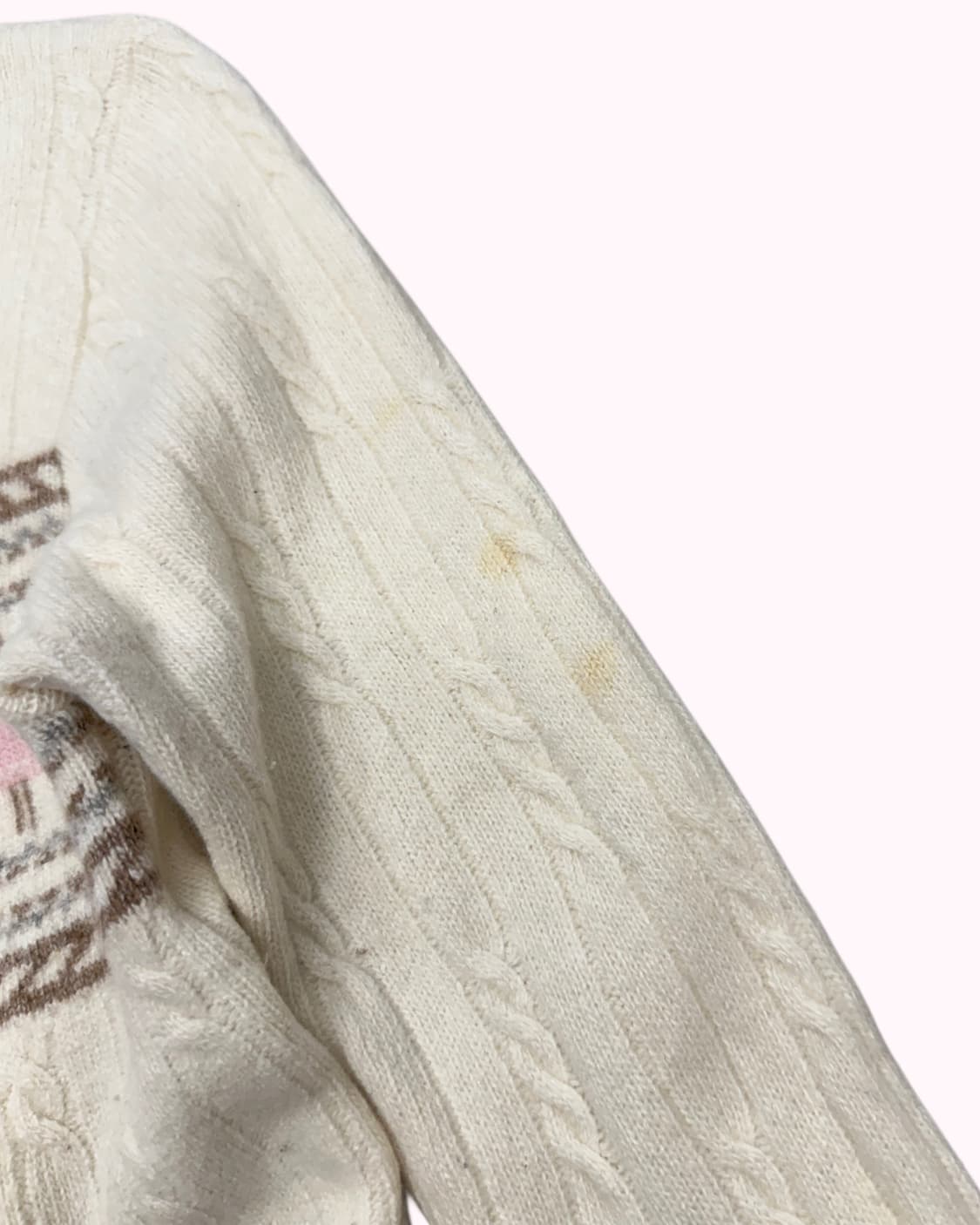 ivory cable pattern wool cardigan 상품이미지3