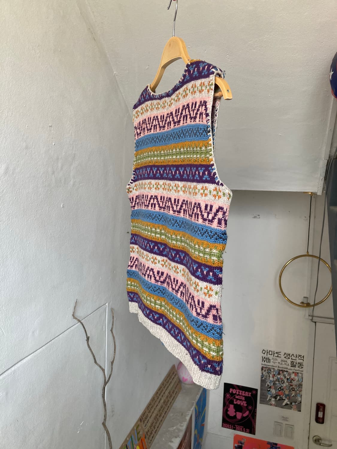 울 100% 에스닉 니트탑 상품이미지8