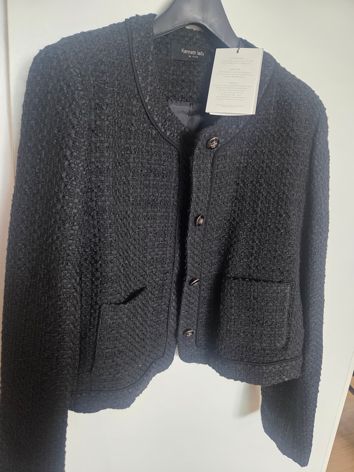 케네스레이디 트위드 포켓 숏 자켓 판매(택달린새제품) 상품이미지6