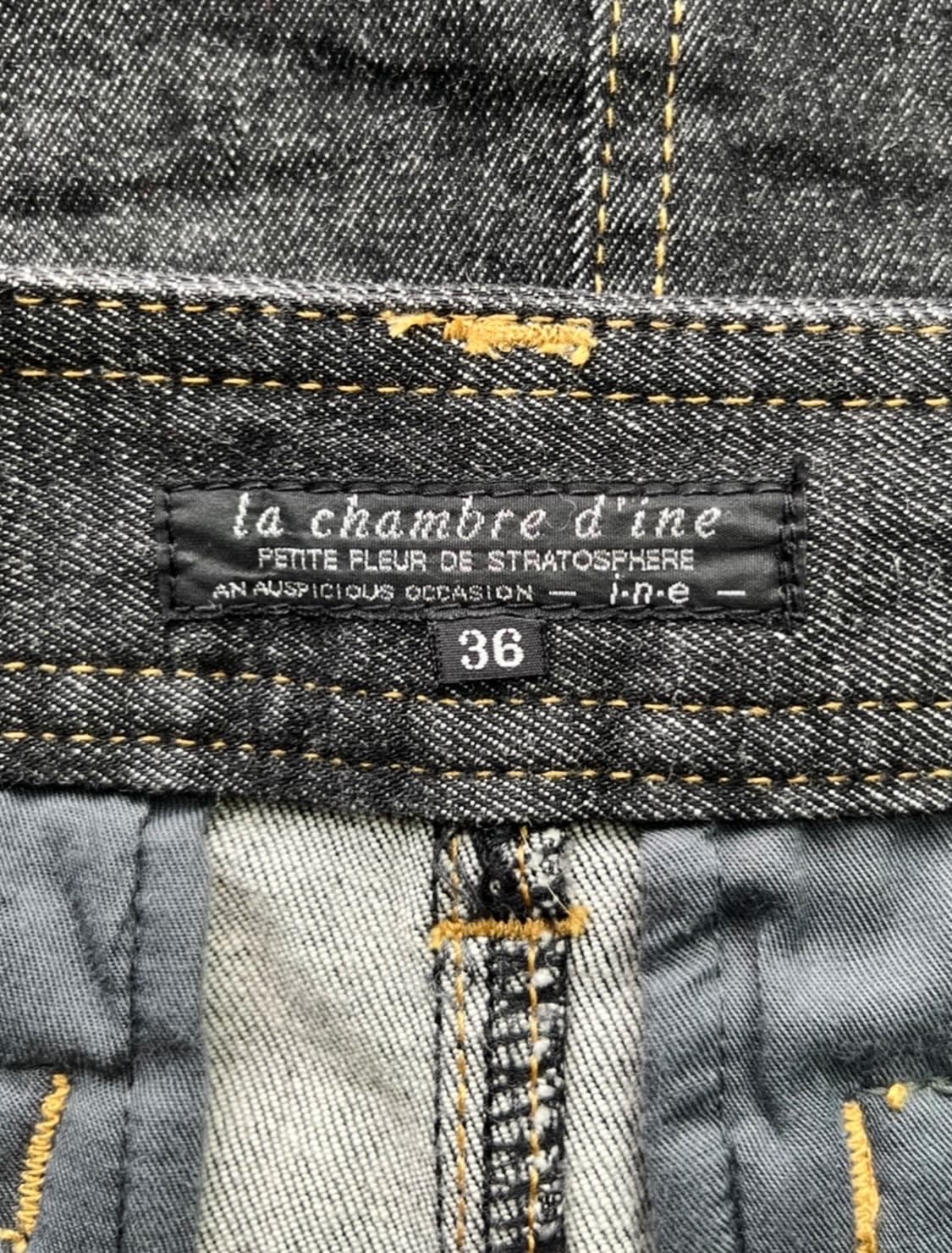 LA CHAMBRE D’INE 다크 데님 포켓 집업 스커트  상품이미지5