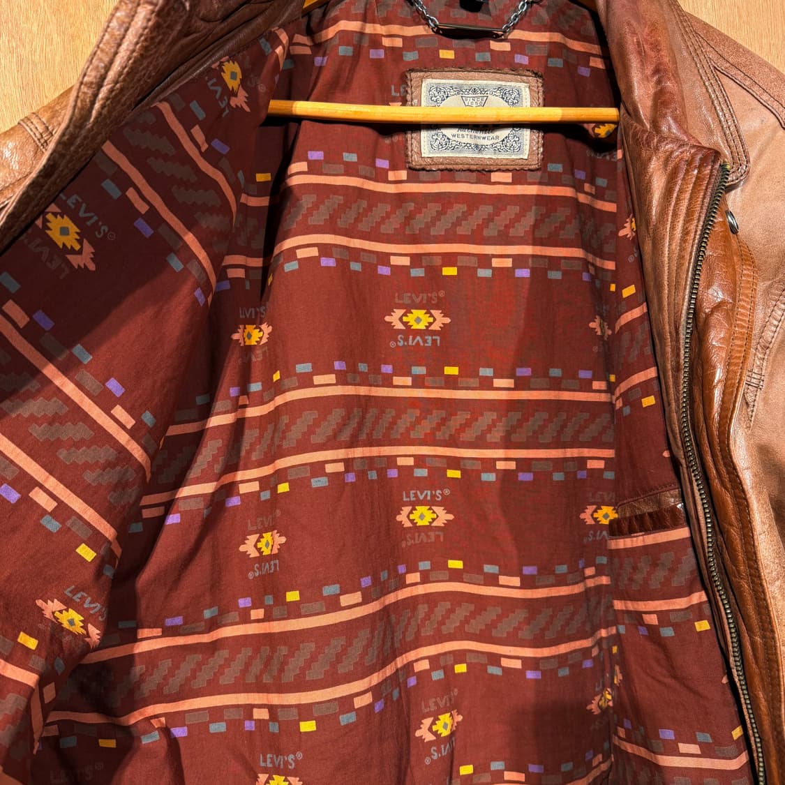 리바이스 90s 웨스턴웨어 카우레더 트러커 자켓 XL 소가죽 상품이미지6