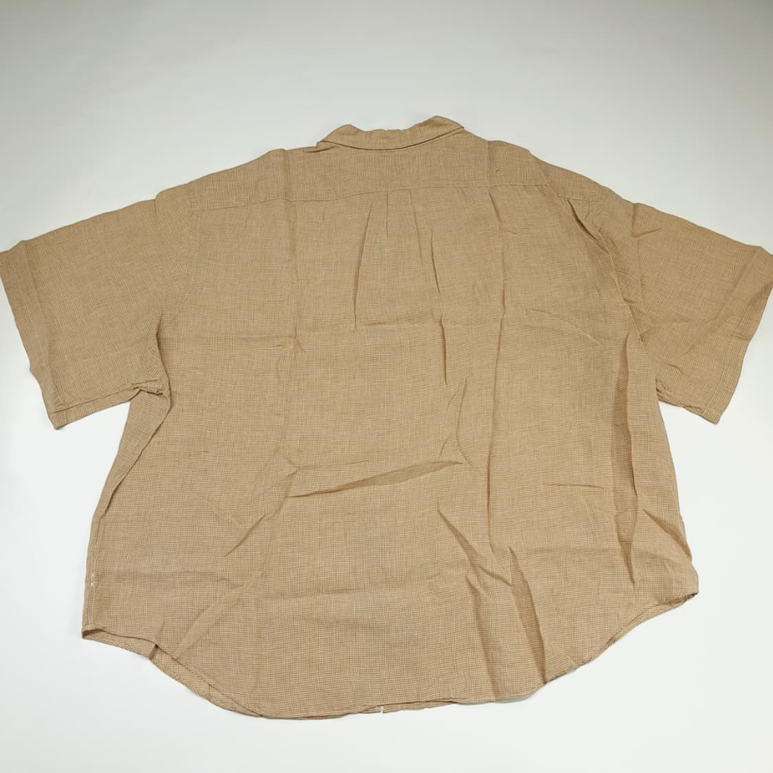 Cq675 6XL Big 폴로 랄프로렌 브라운 체크 린넨 반팔 셔츠 남방 상품이미지9