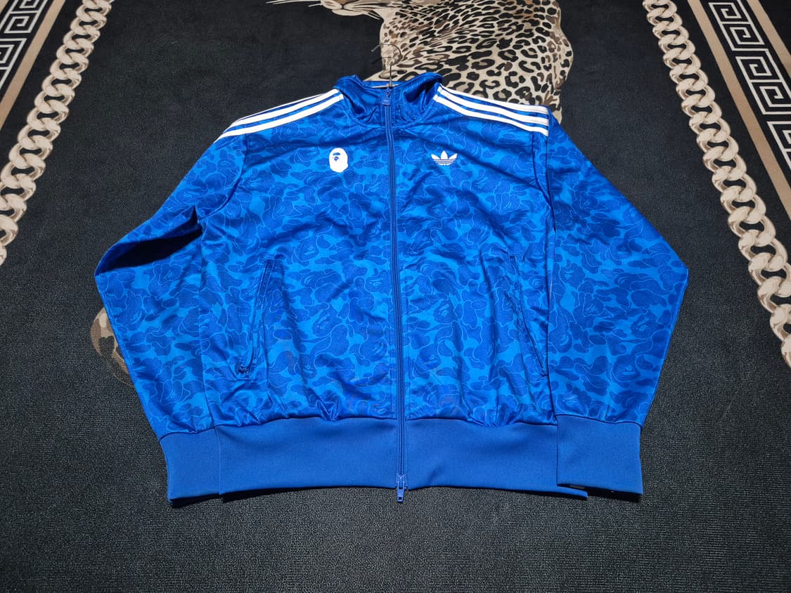 베이프 X 아디다스 카모 트랙탑 져지 블루 L 상품이미지4