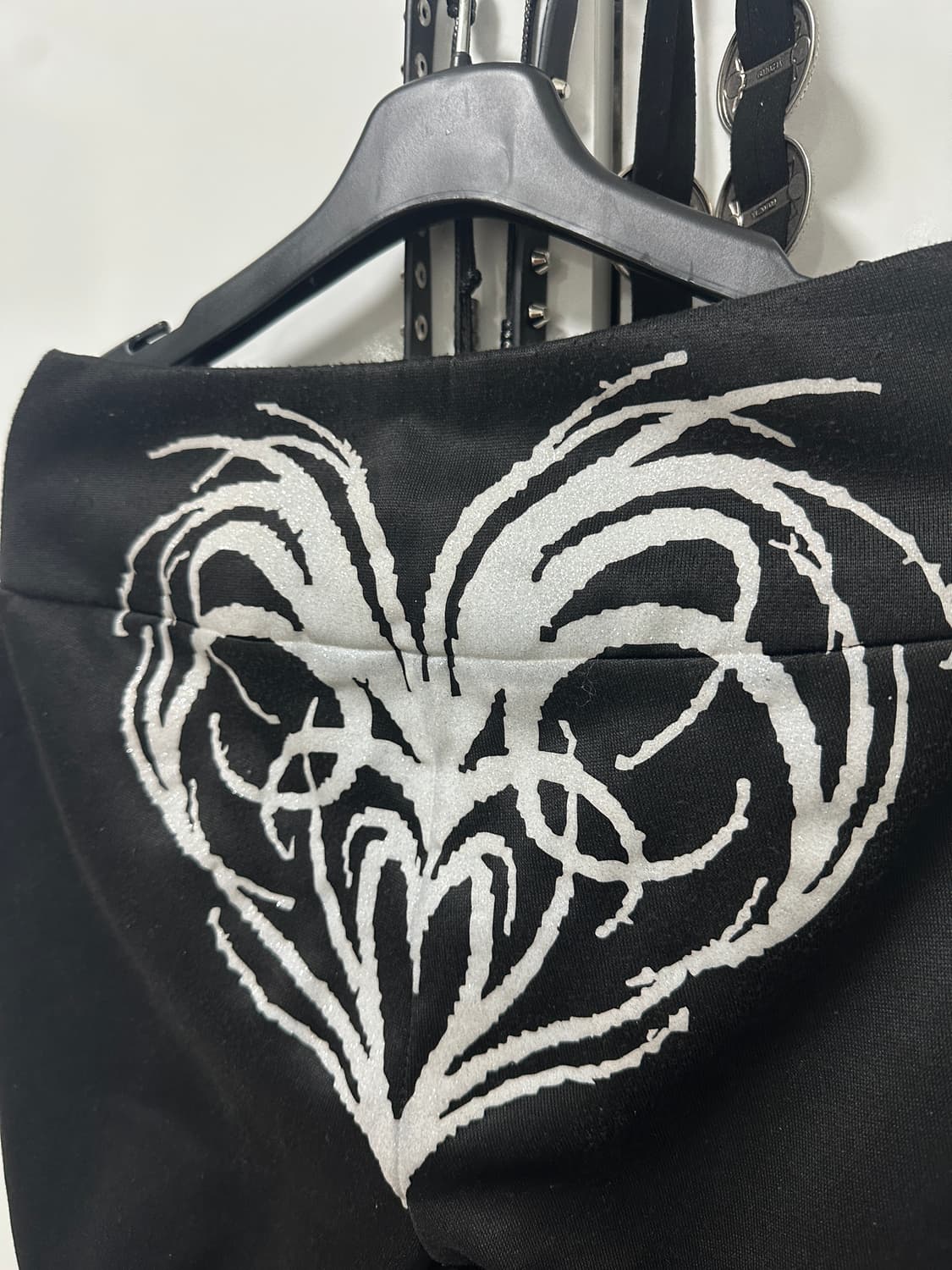 Srrybabe Heart Print Flare Stretch Casua 상품이미지5