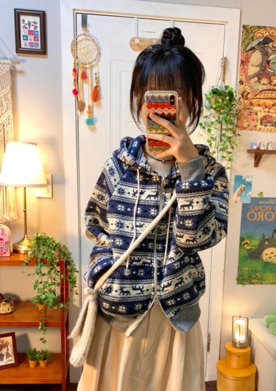 노르딕 플리스 니트 후드집업 상품이미지2