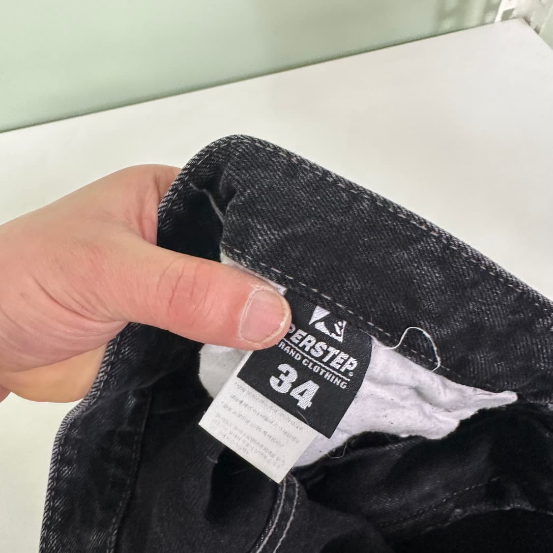L 퍼스텝 빈티지블랙 워시드 일자핏 카고 데님팬츠 상품이미지4