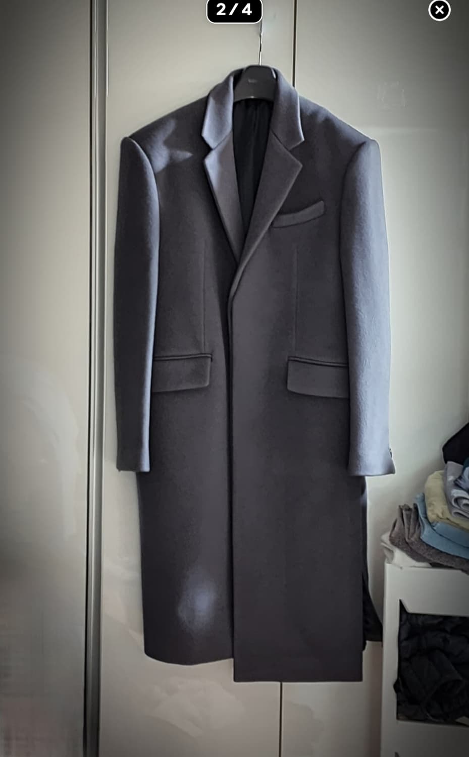 급처)송지오 캐시미어 코트 레이어드 3버튼 코트 50 우영미 솔리드옴므 상품이미지3