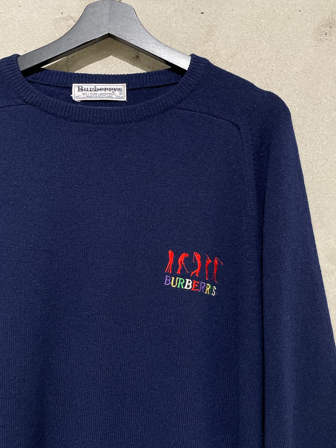 버버리 90’s 네이비 골프 아이콘 크루넥 울 니트 상품이미지3