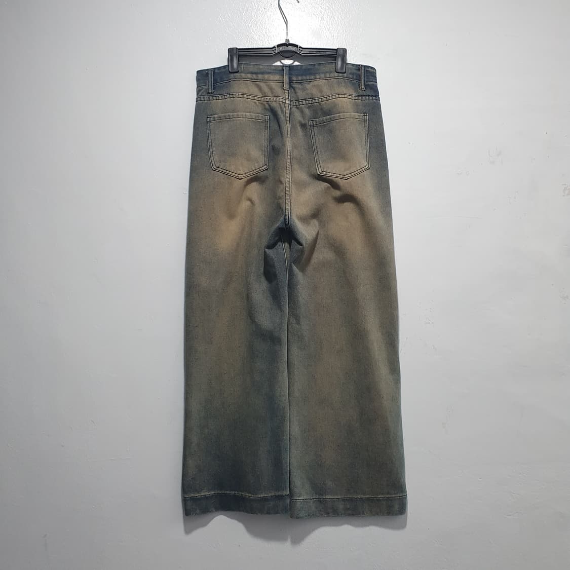 2XL) 빈티지 워싱 데님 팬츠 바지 샌드 스톤 와이드 청바지 33-34 상품이미지7