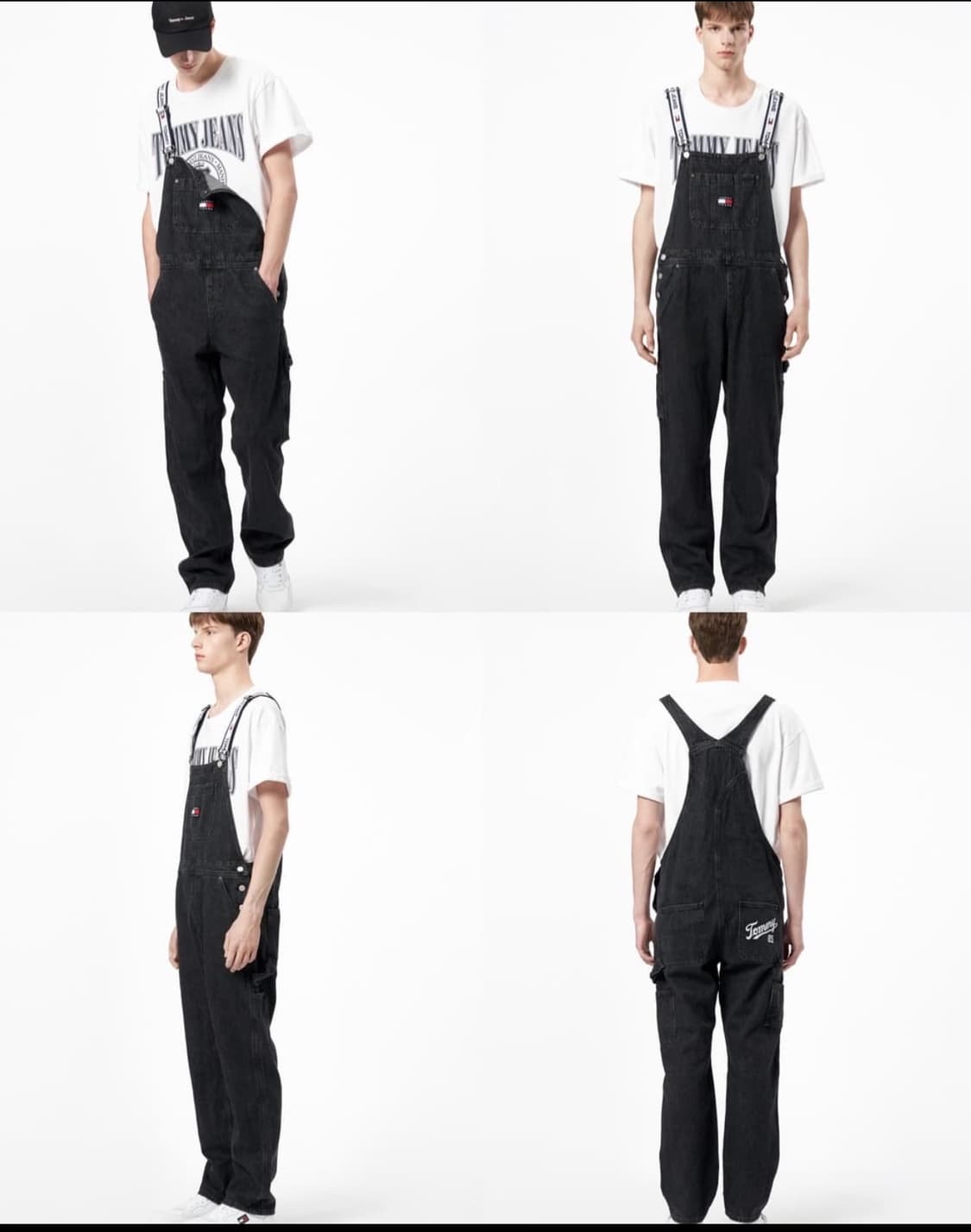 타미힐피거 타미진스 데님 오버롤 멜빵 바지 흑청 블랙 S 상품이미지4