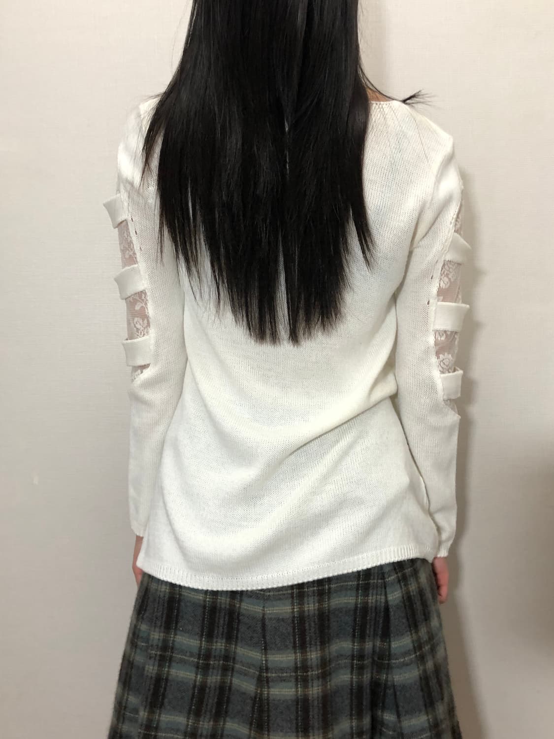 빈티지 화이트 플로럴 레이스 컷아웃 니트 상품이미지8