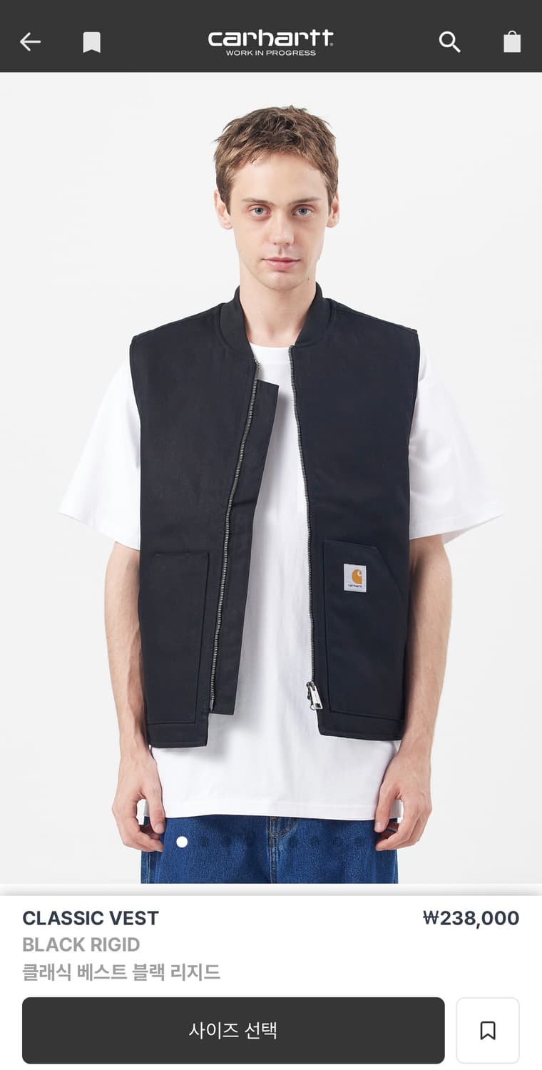 칼하트윕 클래식 베스트 블랙 S 상품이미지3