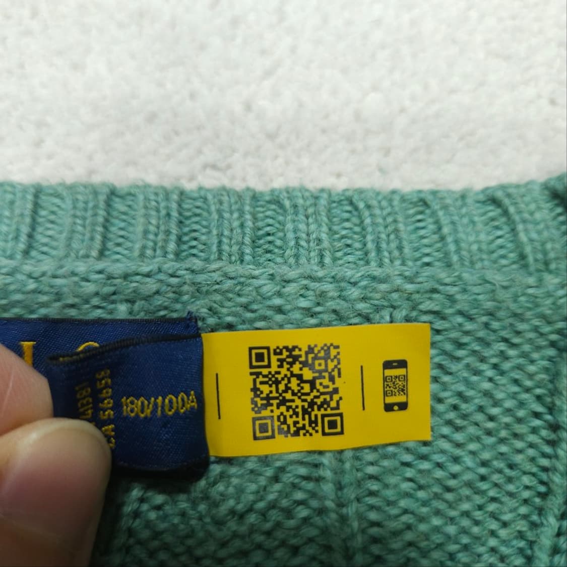 폴로 랄프 로렌 신형 QR 케이블 니트 L 상품이미지2