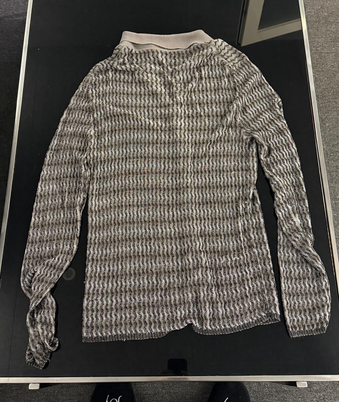 에크하우스 라타 Eckhaus Latta 니트 셔츠 카라 가디건 S 상품이미지3