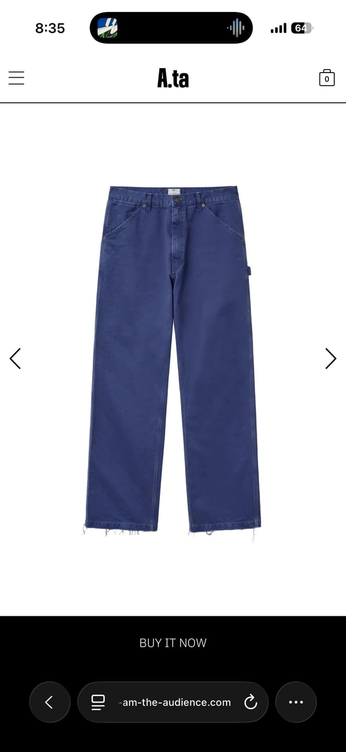 에이타 컷오프 카펜터 팬츠 블루 S사이즈 상품이미지1