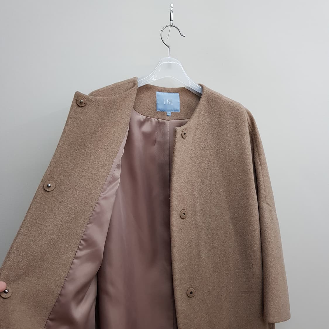 LBL 캐시미어 100% 라운드넥 롱코트 M사이즈 상품이미지5