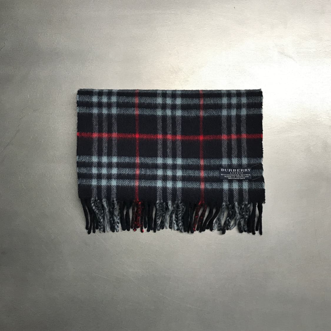 버버리 정품 캐시미어/울 머플러 네이비 상품이미지2