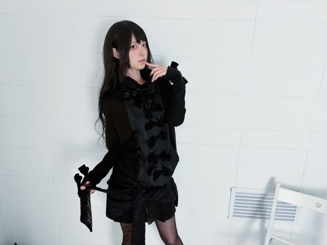 RiBBon&BuTTon nylon/knitmix highneck top 상품이미지9