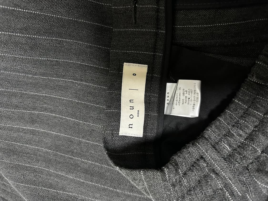 노운 wide taperd pants (stripe charcoal) 상품이미지7