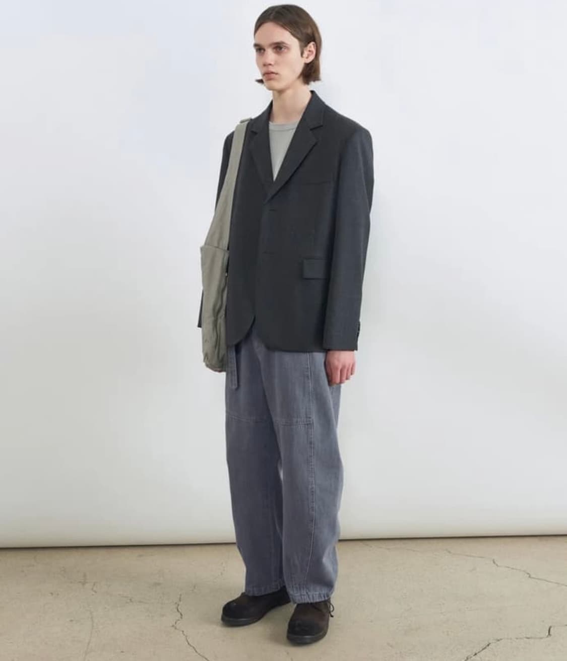 인사일런스 오버사이즈 울 블레이저 다크그레이 L 상품이미지1