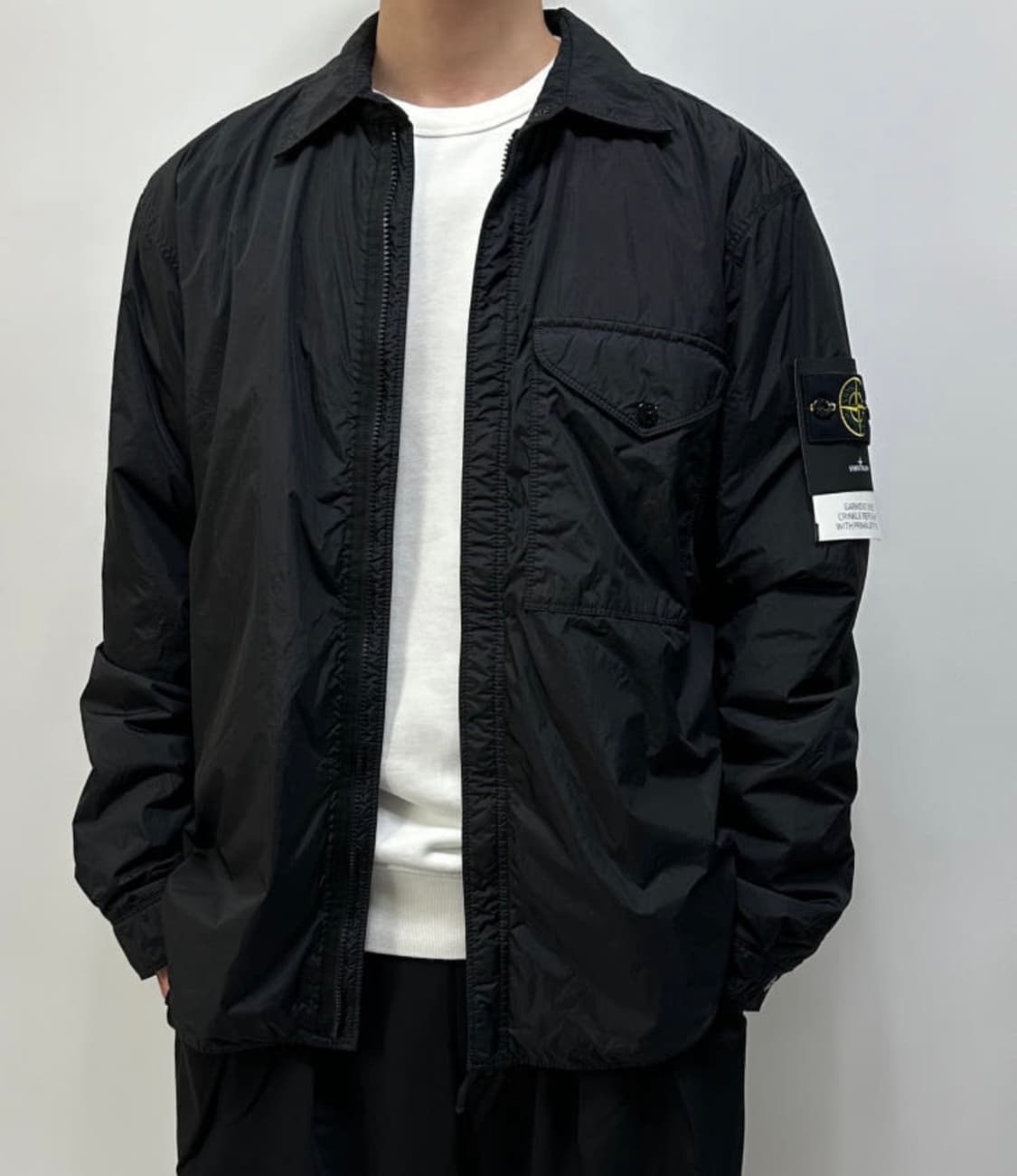 스톤아일랜드 크링클랩스 프리마로프트 나일론 오버셔츠 패딩 자켓 블랙 L 상품이미지6