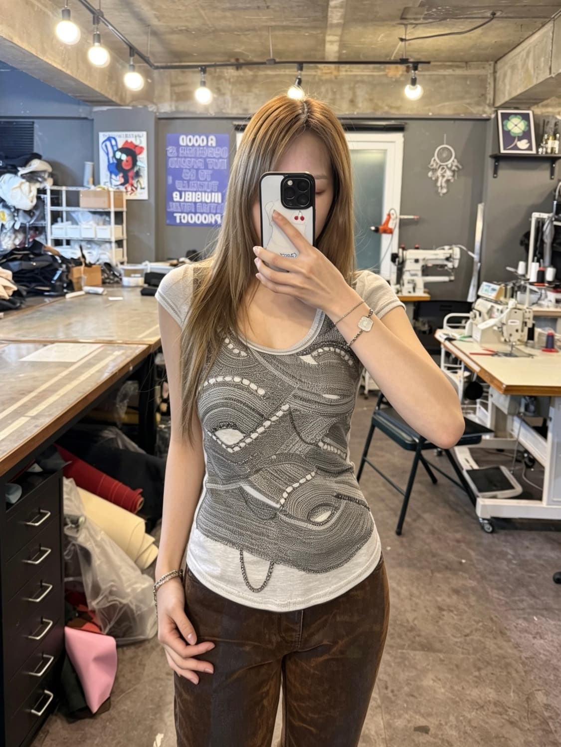 Karen Millen Chain Detail Tee 상품이미지2