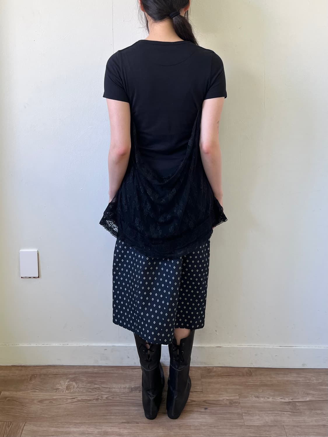 DIESEL 블랙 시스루 레이어드 탑 상품이미지10