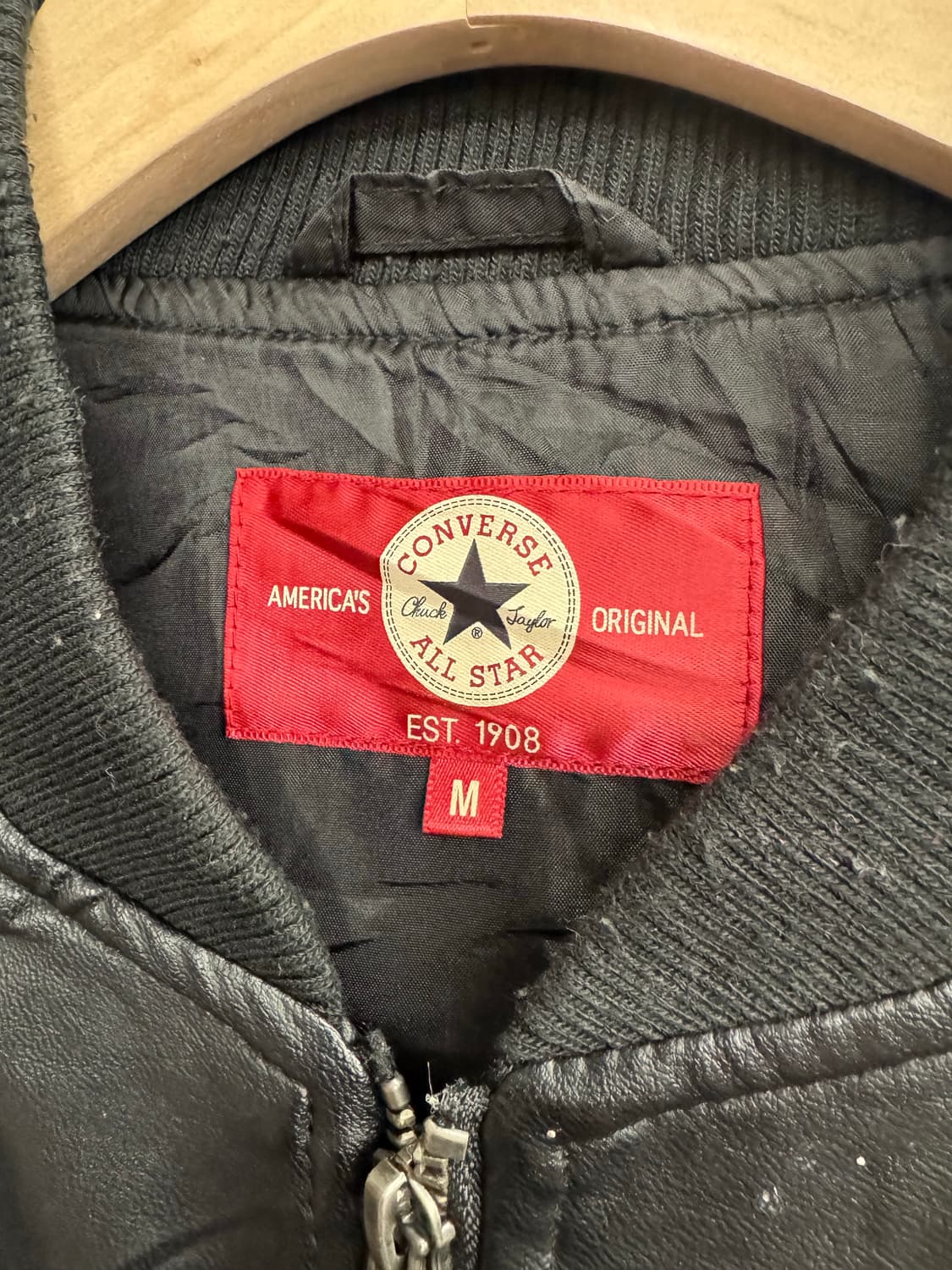 컨버스 빈티지 레더 바시티자켓 상품이미지3