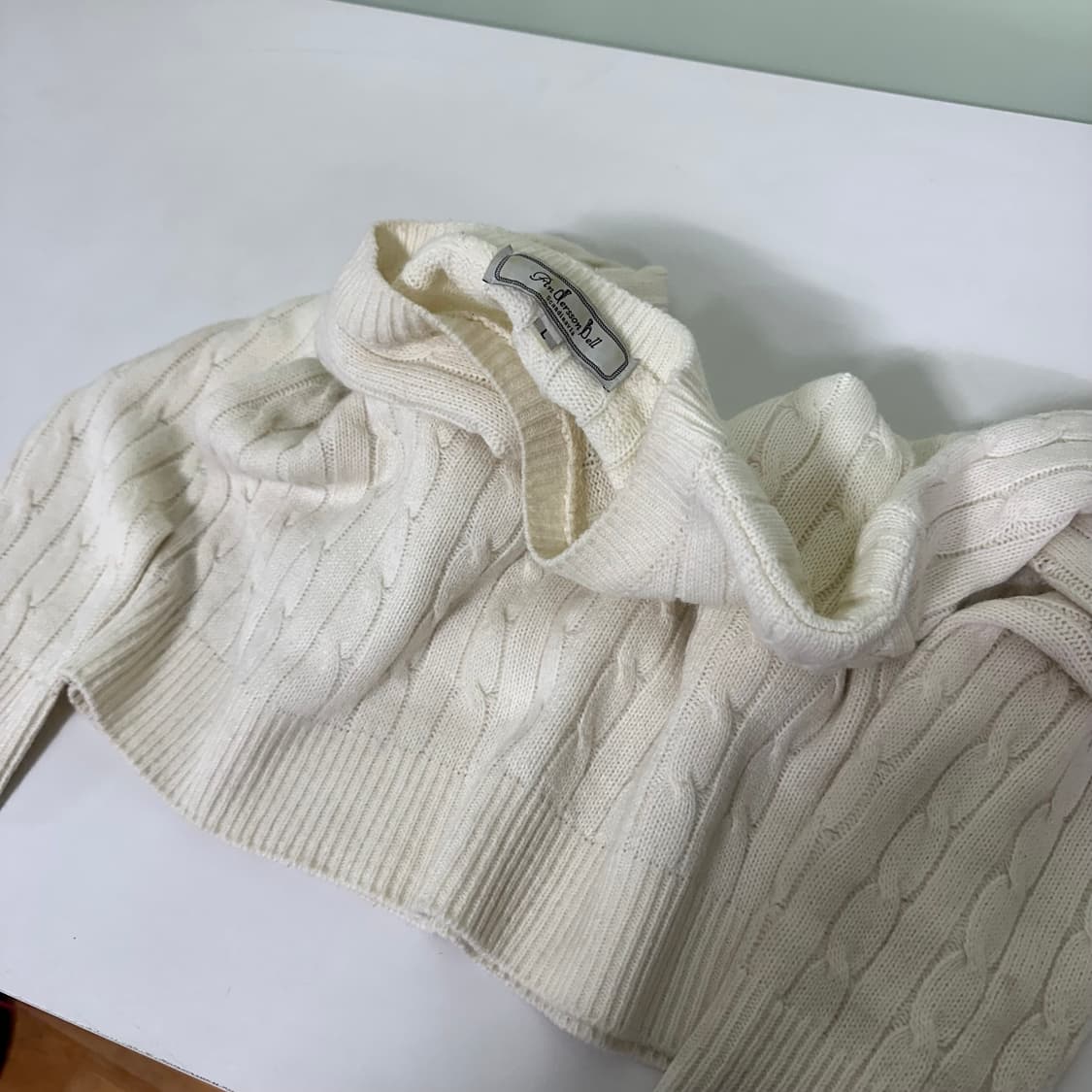 L 95 앤더슨벨 크림 꽈배기니트 상품이미지3
