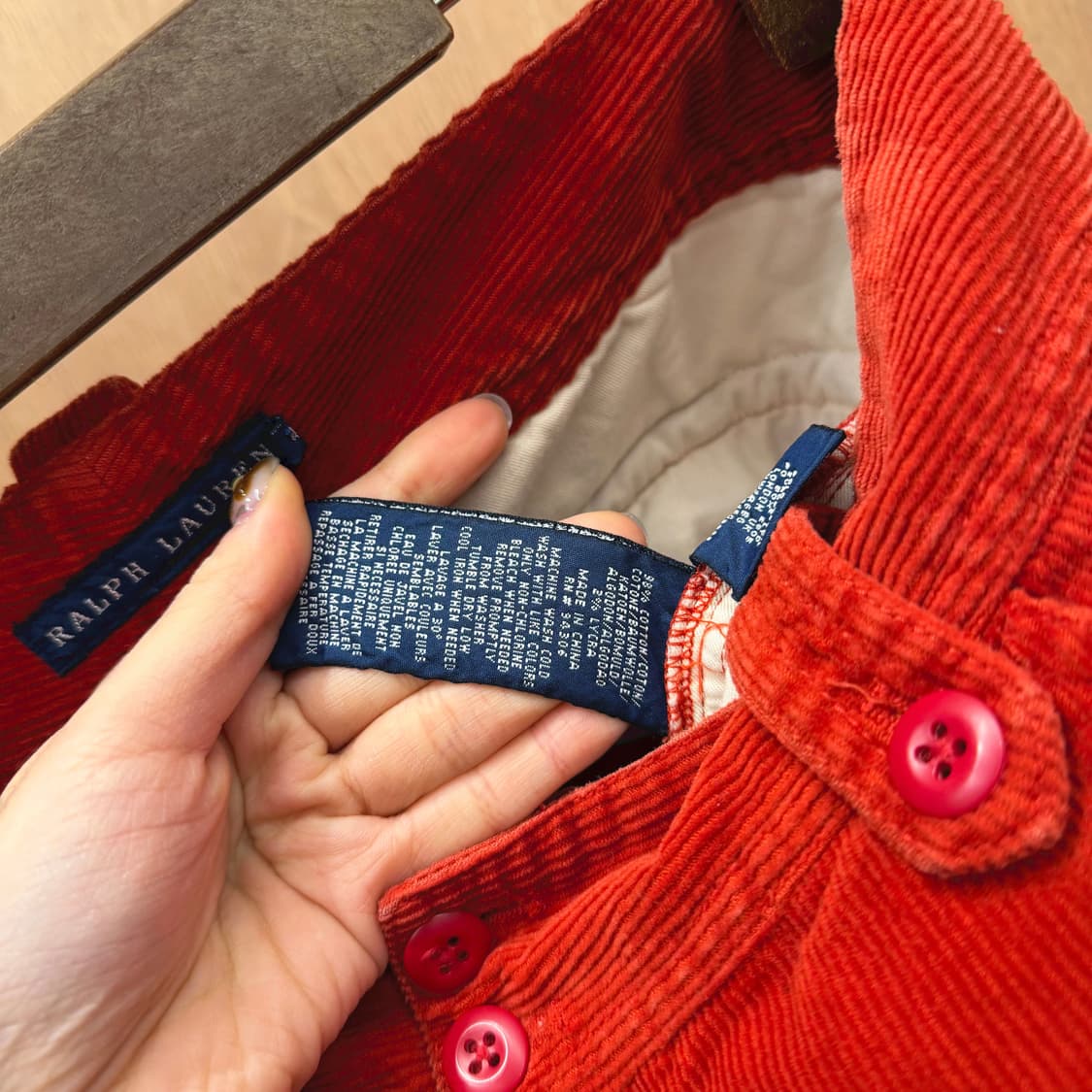 폴로 랄프로렌 코듀로이 카고 지퍼 포켓 버튼 디테일 레드 상품이미지8