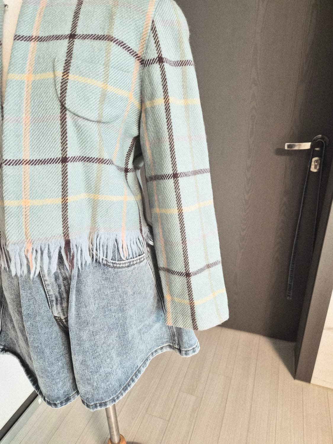 Ink In 빈티지 체크 프릴 자켓 & 데님 세트 (감성룩 추천) 상품이미지4