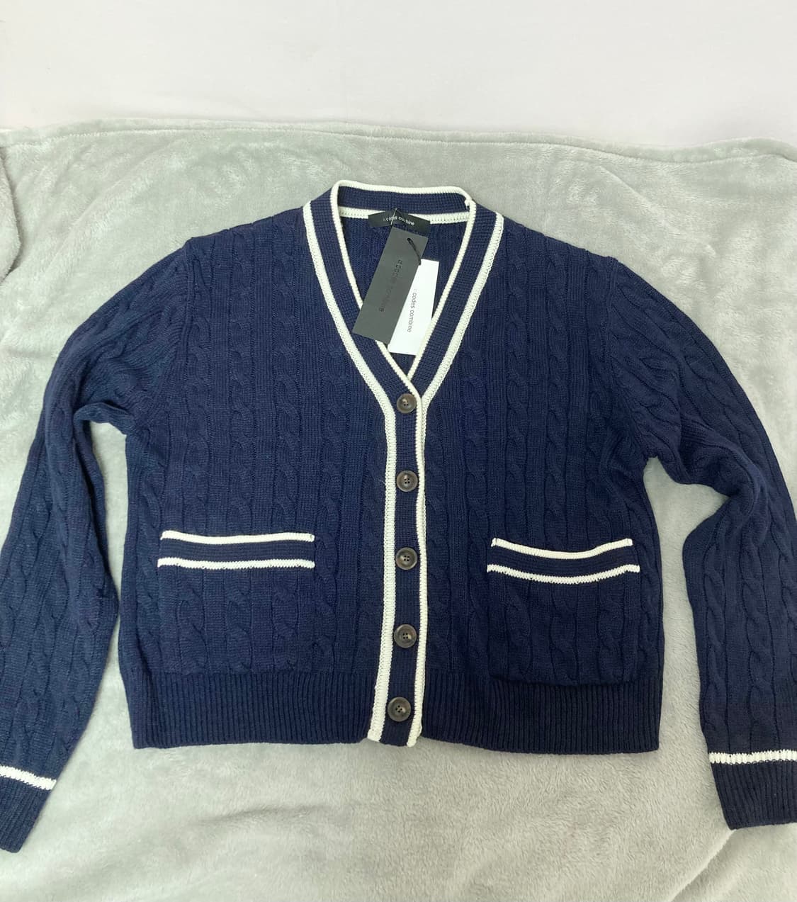 코데즈컨바인 브이넥 가디건 네이비 상품이미지1