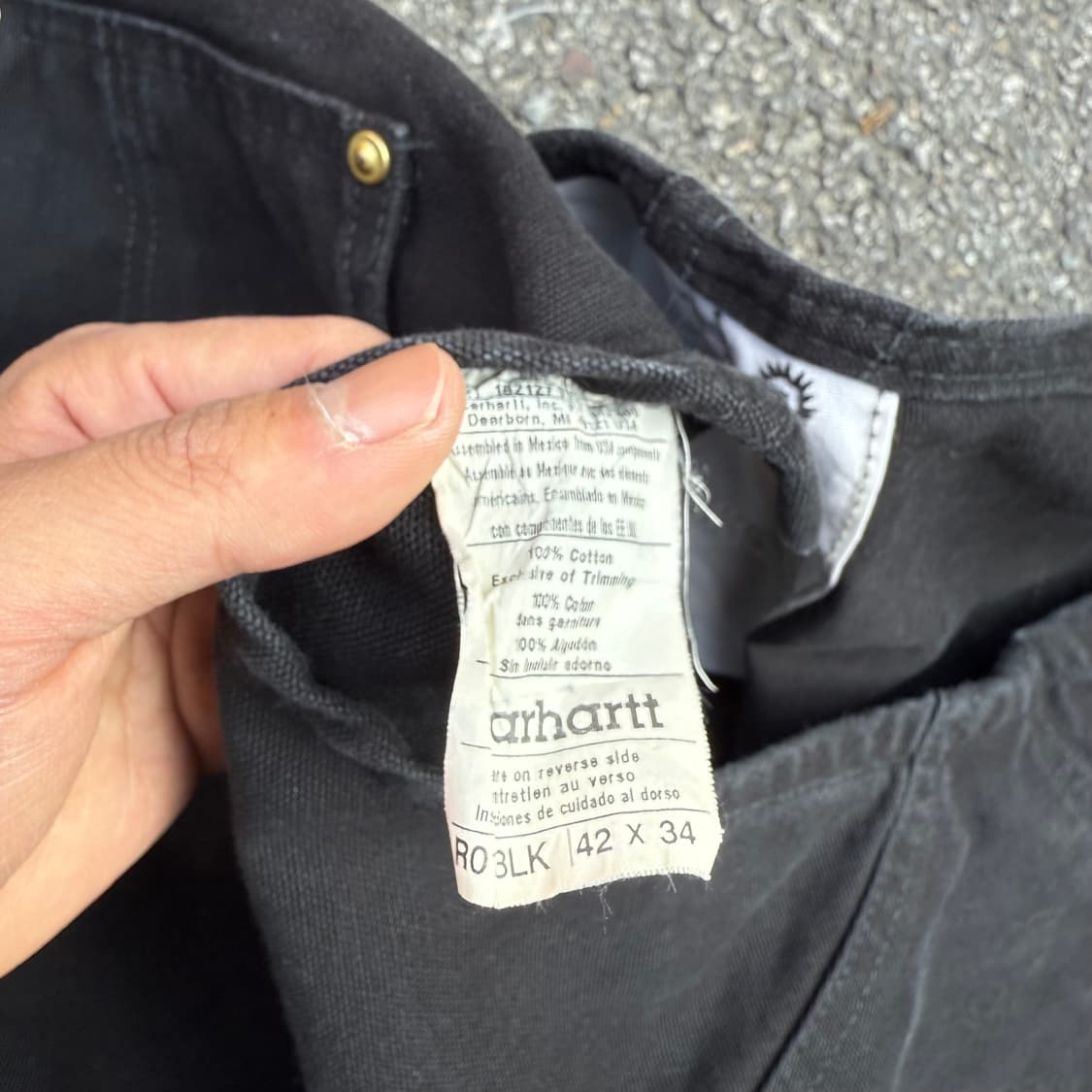 칼하트 더블니 오버롤 블랙 42x34 상품이미지6