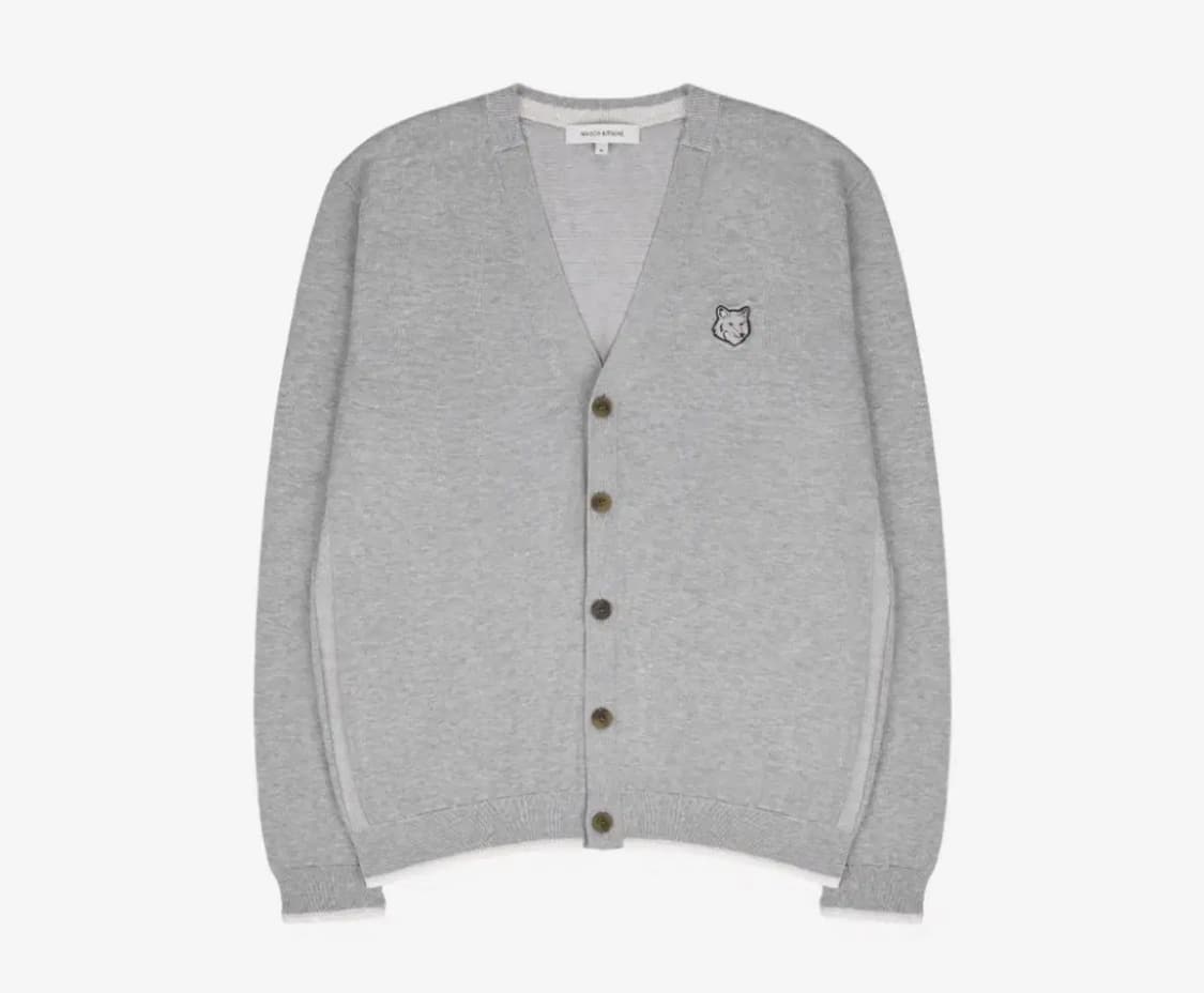 새상품(L) 메종키츠네 볼드 폭스 헤드패치 가디건 멜란지그레이 상품이미지2