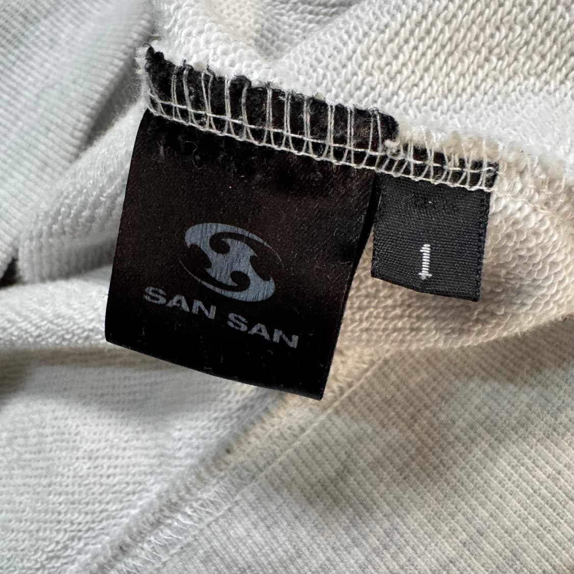 Name : 산산기어 22FW 로고 화이트 멜란지 오버핏 후드티 :)  상품이미지5