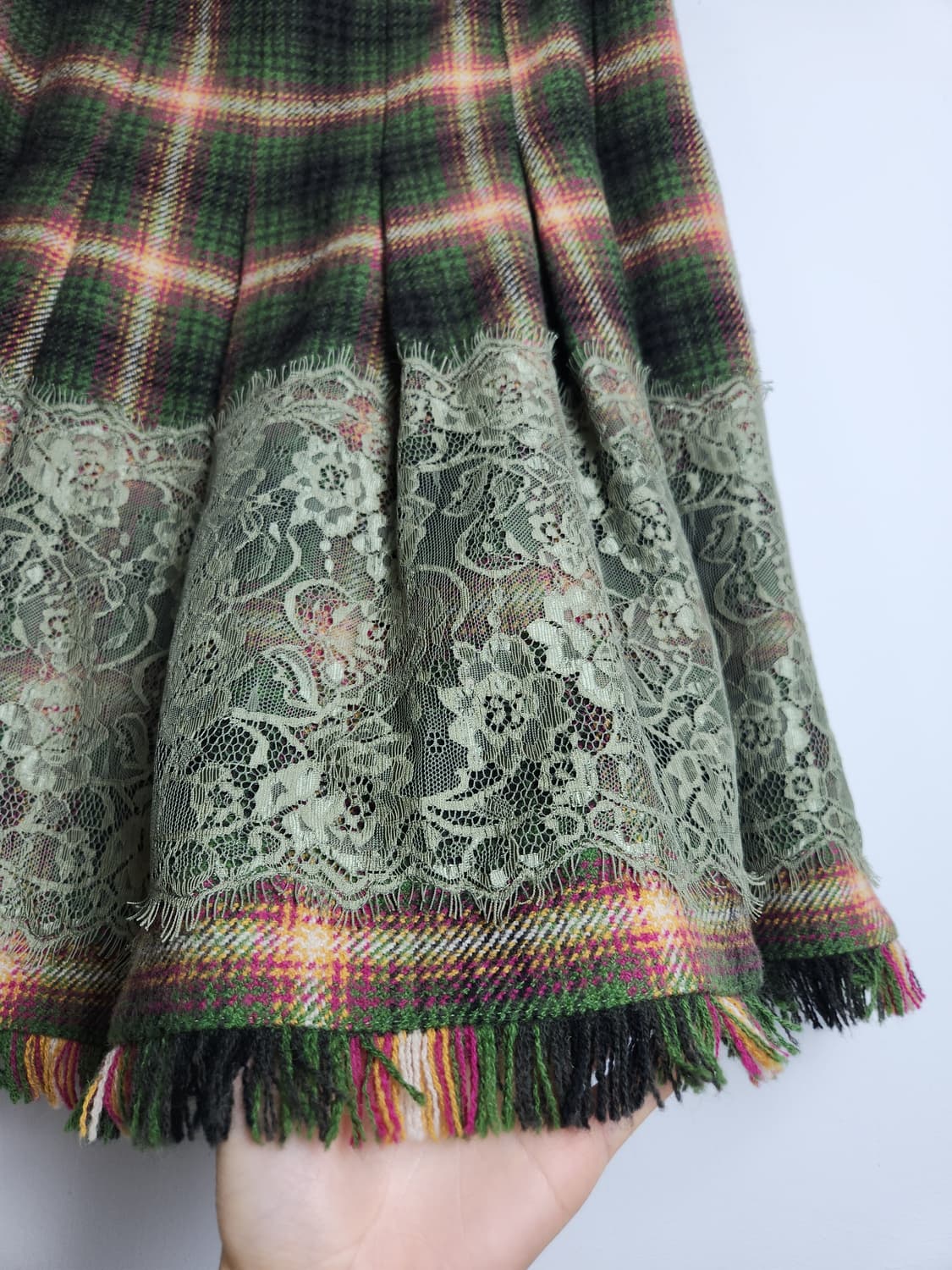 체크 플리츠 테슬 스커트 상품이미지8