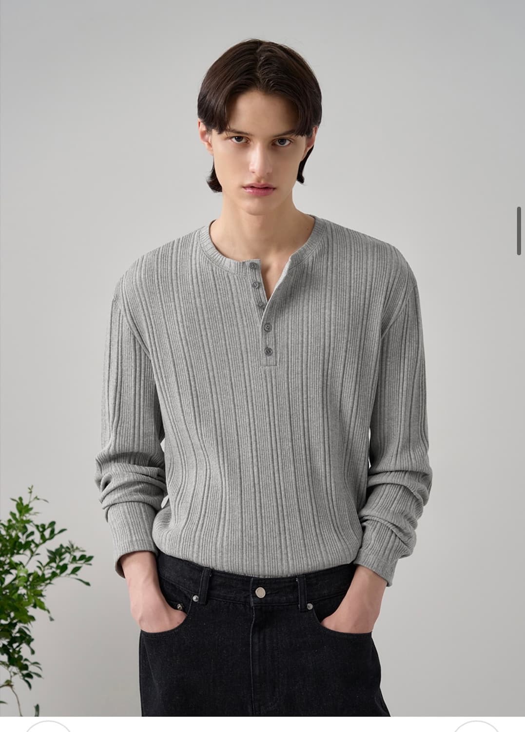 (XL) 드로우핏 리브드 헨리넥 티셔츠 [MELANGE] 판매 상품이미지7