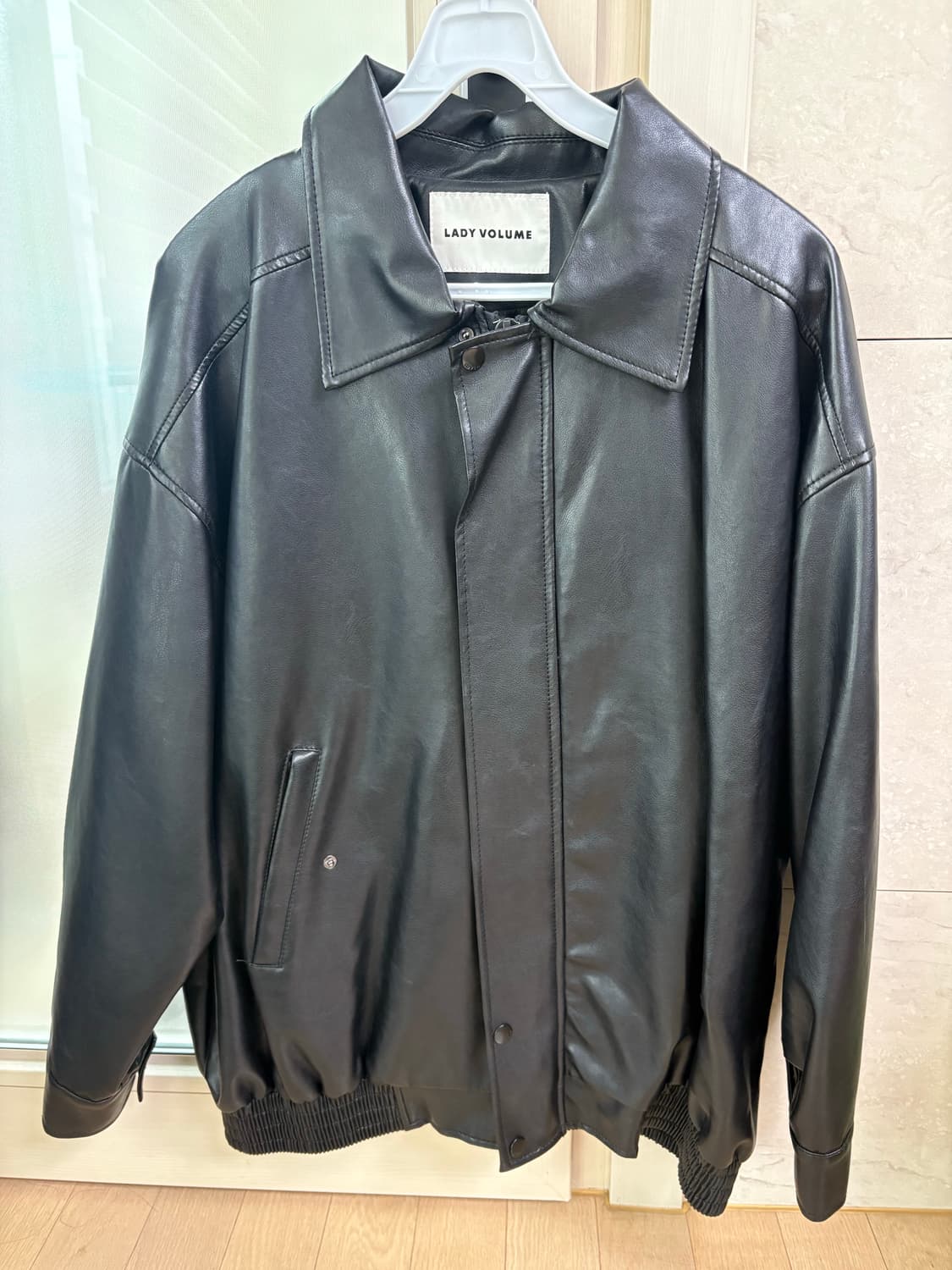 레이디 볼륨 가죽점퍼 상품이미지1
