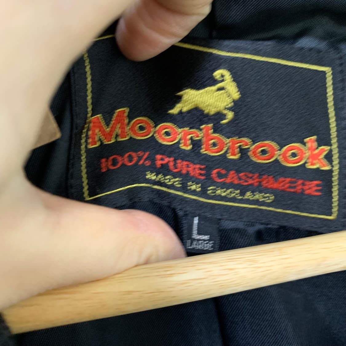 Moorbrook 빈티지 100% 캐시미어 롱코트 남녀공용 차콜 상품이미지10