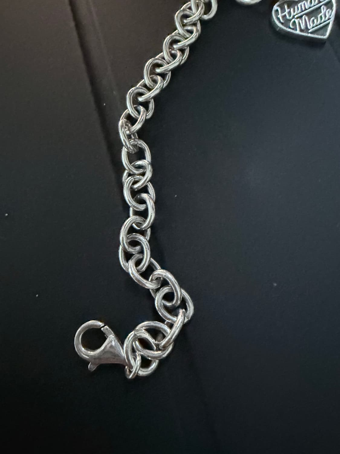 휴먼 메이드 하트 실버 브레이슬릿 블랙 상품이미지8