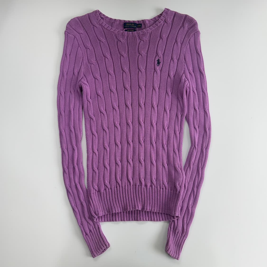 Polo 폴로 네이비 포니 퍼플 케이블 니트 상품이미지3