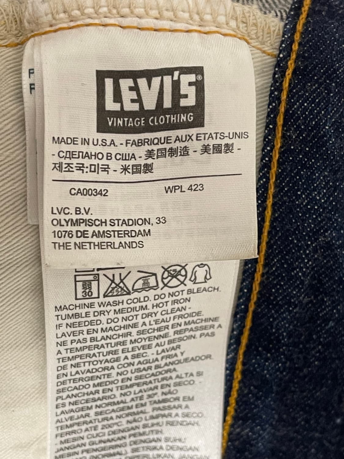LVC 54501Z XX made in usa 콘밀원단 셀비지 데님 30 상품이미지9
